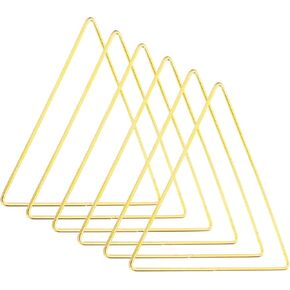 PATIKIL 2 Inch Triangle Dream Catcher Rings, 6 Pcs Metal Christmas Macrame Wreath Floral Ring Hoop for Home DIY Craft Wedding Wall Hanging Decorations, Light Silver