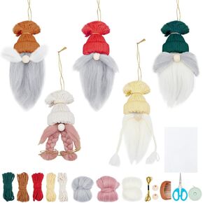 FREEBLOSS 5 Set Easy Macrame Kits for Adults Beginners DIY Macrame Dwarf Hanging Kit Macrame Gnomes Ornament Kit with Video Tutorials Full Macrame Supplies Kit for Gift Macrame Hanging Decortion