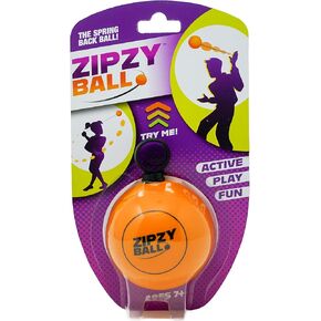 كرة اليد الرياضية ذات الظهر الربيعي من ZipzyBall باللون الأزرق والبرتقالي - لعبة مهارات اللعب النشطة للأطفال أو البالغين في الداخل والخارج طوال الموسم. يوصى بها للأعمار من 7 سنوات فما فوق.