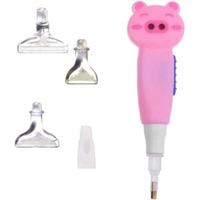 Sluswallow Pink Piggy Drill Pens for Diamond Painting with Light, DIY Cross Stitch Kits Diamond Paint Tool with 5 Replacement Heads Paint-by-Number Kits