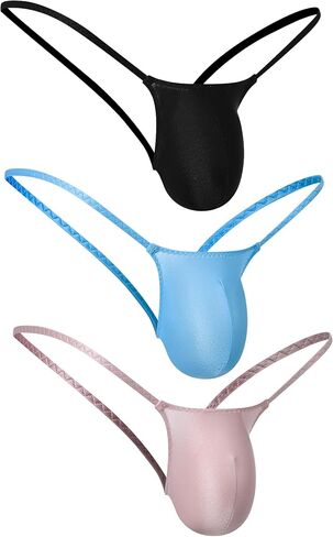 Men's Backless G-string V Back Sissies Tiny Thong Sexy Low Rise Thong 3 Pack in Saudi Arabia