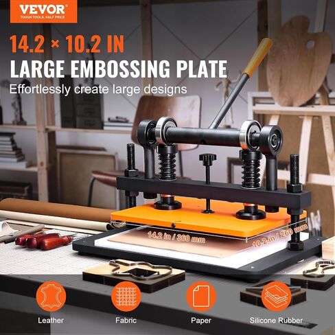 Leather Cutting Machine, 14.2 x 10.2 in Embossing Plate Manual Die Cutter, 0.47 in Pressure Stroke Leather Embossing Machine, Dual Guide Shafts Die Cut Machine for Various of Materials in Saudi Arabia
