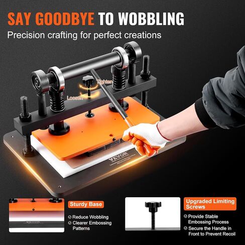 Leather Cutting Machine, 14.2 x 10.2 in Embossing Plate Manual Die Cutter, 0.47 in Pressure Stroke Leather Embossing Machine, Dual Guide Shafts Die Cut Machine for Various of Materials in Saudi Arabia