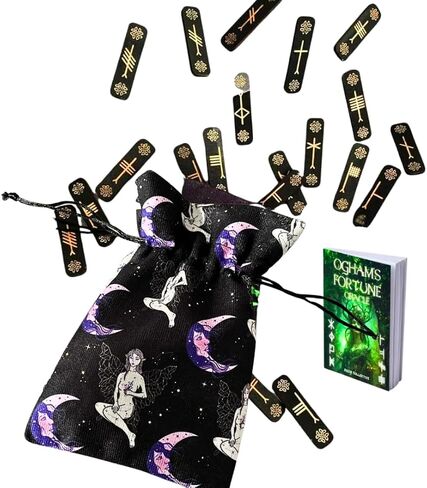 مجموعة Ogham's Fortune Oracle مجموعة Ogham Runes Celtic Alphabet Celtic Alphabet Rune Set Casting Runes Set Tree Alphabet (Fairy Moon) in Saudi Arabia