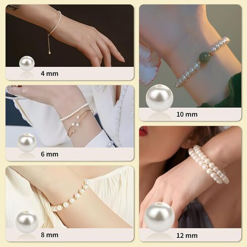 1200Pcs Pearl Beads for Bracelets, Bracelet Making Kit for Adults, Kids Friendship Bracelet Kits, Jewelry Making Kit with String and Charms for Girls Teens DIY Pearls Kit for Bracelet Necklace Earring in Saudi Arabia