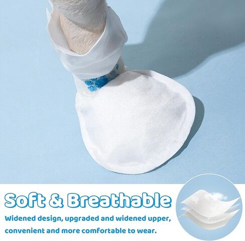 Disposable Dog Boots for Paw Protection - 26Pcs Disposable Dog Booties Paw Protectors with Cleaning Gloves and Dog Paw Bandage, Pets Foot Covers Shoes for Dogs Cats Indoor Outdoor Walking (M Size) in Saudi Arabia