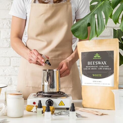 Beeswax Pellets, Waxcanpy White Beeswax for Candle Making, Organic Beeswax Pellets for DIY Lipstick, Hand Creams, Furniture Polish, Lotions and Soap Making Supplies (2lb) in Saudi Arabia