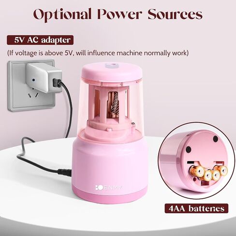 ENMY Electric Pencil Sharpener, Heavy-Duty Helical Blade Auto Pencil Sharpener, USB/Battery Operated Pencil Sharpener for No.2(6-8mm) Pencils and Colored Pencils in School/Office/Home in Saudi Arabia