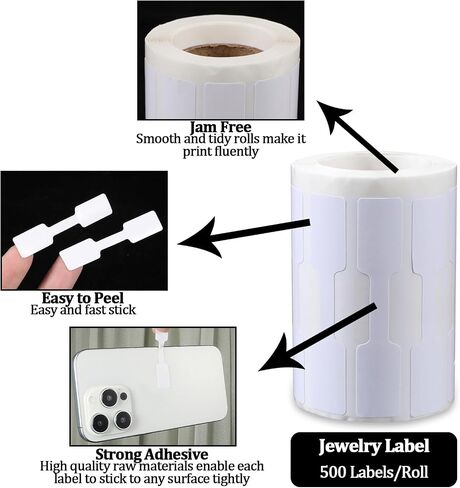 1000Pcs Jewelry Tags Price Tags Stickers Blank Jewelry Rings Tags Glossy Self Adhesive Price Stickers for Retail Pricing Labels for Necklace Ring Display(2 Roll, 500 Labels/Roll) in Saudi Arabia