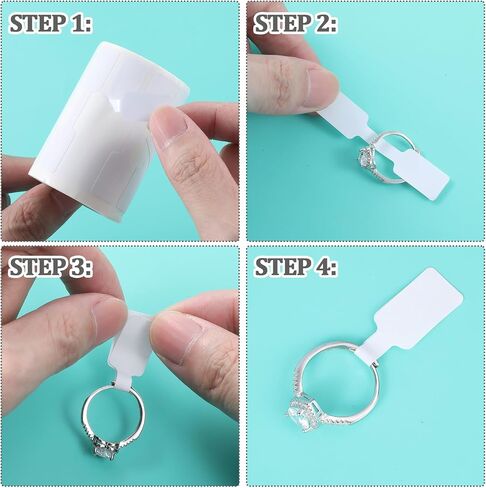 1000Pcs Jewelry Tags Price Tags Stickers Blank Jewelry Rings Tags Glossy Self Adhesive Price Stickers for Retail Pricing Labels for Necklace Ring Display(2 Roll, 500 Labels/Roll) in Saudi Arabia