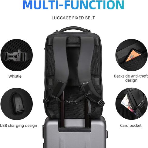 Muzee Business Backpack for Men Waterproof and Travel Laptop Backpack with USB Charging, Fits 17 Inch Laptop and Tech Gear in Saudi Arabia