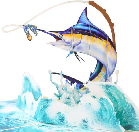 Bass Fishing Pop Up Fathers Day Card for Men, 3D Fishing Birthday Card For Dad, Husband, Brother, Son, Grandpa, Fisherman Gift, All-Occasion Father's Day, Birthday, Outdoor, Thank You, Retirement in Saudi Arabia