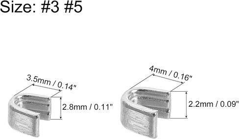 uxcell 80Pcs Zipper Slider Retainers - #3#5 U Shape Top Stoppers for Bags Coats Jackets Closed-end Zippers Replacing, Metallic Black(Each Size 40Pcs) in Saudi Arabia