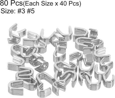 uxcell 80Pcs Zipper Slider Retainers - #3#5 U Shape Top Stoppers for Bags Coats Jackets Closed-end Zippers Replacing, Metallic Black(Each Size 40Pcs) in Saudi Arabia