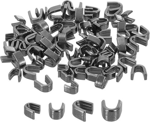 uxcell 80Pcs Zipper Slider Retainers - #3#5 U Shape Top Stoppers for Bags Coats Jackets Closed-end Zippers Replacing, Metallic Black(Each Size 40Pcs) in Saudi Arabia