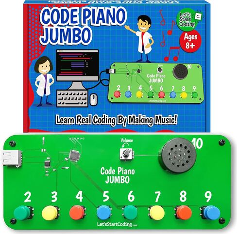 Code Piano STEM Coding Toy for Kids 8-12+ and Teens. Learn Real C++ Coding Skills. Includes 40+ Online Projects & Songs in Block and Typed Programming. Boys & Girls Create Songs & Sound Effects. in Kuwait