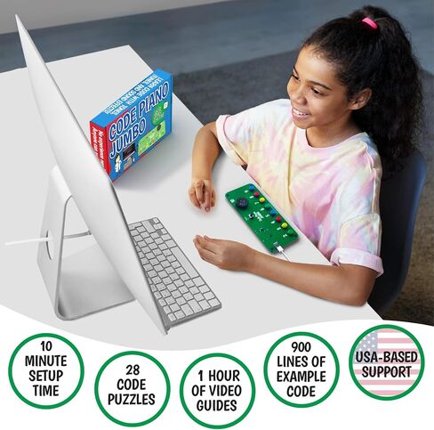 Code Piano STEM Coding Toy for Kids 8-12+ and Teens. Learn Real C++ Coding Skills. Includes 40+ Online Projects & Songs in Block and Typed Programming. Boys & Girls Create Songs & Sound Effects. in Kuwait
