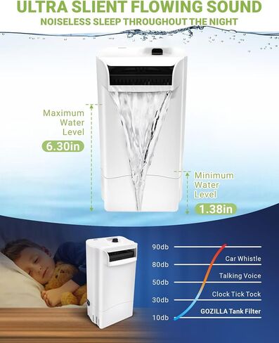 Turtle Tank Filter 8W 560L/H Adjustable Water Flow, Aquarium Filter for Low Water Level Tank, Turtle Filter Quiet Waterfall Fish Tank Filter for 10-30 GAL. (Black) in Saudi Arabia