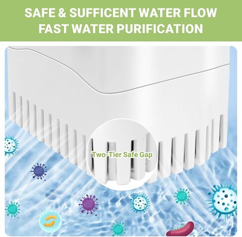 Turtle Tank Filter 8W 560L/H Adjustable Water Flow, Aquarium Filter for Low Water Level Tank, Turtle Filter Quiet Waterfall Fish Tank Filter for 10-30 GAL. (Black) in Saudi Arabia