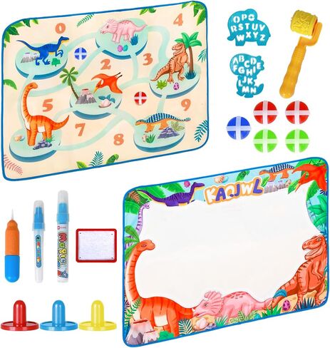 Water Doodle Mat Magic Graffiti mat 40 X 27.5Inches，Two-in-one Big Water Graffiti Blanket Coloring Back Side Mat Dartboard, Children's Magic Doodle mat Educational Birthday Gifts. in Saudi Arabia
