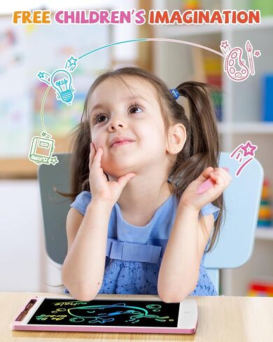 10 Inch LCD Writing Tablet, Colorful Toddlers Drawing Tablet and Doodle Board, Educational Learning Kids Toys Birthday Gifts for 3-8 Year Old Kids Girls Boys in Saudi Arabia