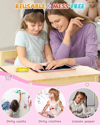 10 Inch LCD Writing Tablet, Colorful Toddlers Drawing Tablet and Doodle Board, Educational Learning Kids Toys Birthday Gifts for 3-8 Year Old Kids Girls Boys in Saudi Arabia