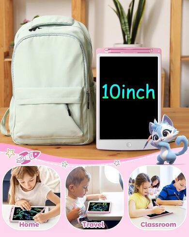 10 Inch LCD Writing Tablet, Colorful Toddlers Drawing Tablet and Doodle Board, Educational Learning Kids Toys Birthday Gifts for 3-8 Year Old Kids Girls Boys in Saudi Arabia