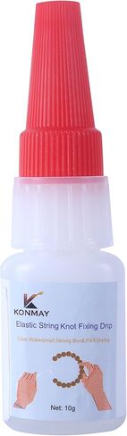 KONMAY 0.6mm Crystal Elastic String Bracelet Making Kit-Includes 1 Roll Clear Stretchy Beading Cord, Clear Bracelet Glue for Elastic Knot Fixing Drip, Beading Needles in Kuwait