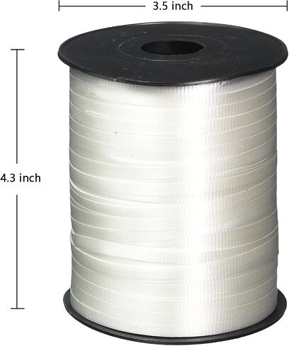 ZOOYOO 500 Yards White Crimped Curling Ribbon Balloon String Roll Balloon Curling Ribbon for Decoration Balloon Accessories in Saudi Arabia