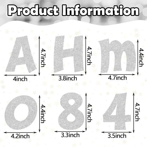 Colarr 216 Pcs Glitter Bulletin Board Letters for Classroom Numbers Alphabet Poster Board Letters with Adhesive Dots Punctuation Symbols Cutout Bulletin Board Display School Decor (Silver,4 Inch) in Saudi Arabia