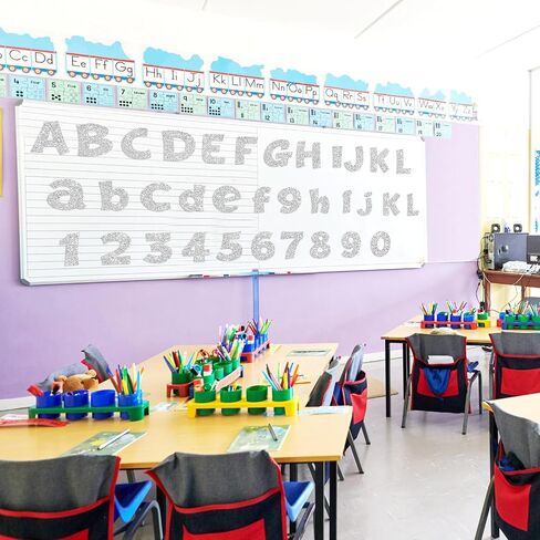 Colarr 216 Pcs Glitter Bulletin Board Letters for Classroom Numbers Alphabet Poster Board Letters with Adhesive Dots Punctuation Symbols Cutout Bulletin Board Display School Decor (Silver,4 Inch) in Saudi Arabia