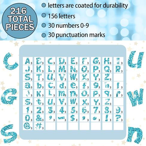 Colarr 216 Pcs Glitter Bulletin Board Letters for Classroom Numbers Alphabet Poster Board Letters with Adhesive Dots Punctuation Symbols Cutout Bulletin Board Display School Decor (Silver,4 Inch) in Saudi Arabia