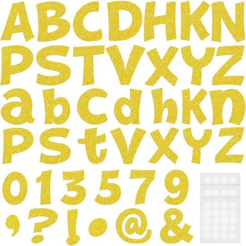 Colarr 216 Pcs Glitter Bulletin Board Letters for Classroom Numbers Alphabet Poster Board Letters with Adhesive Dots Punctuation Symbols Cutout Bulletin Board Display School Decor (Silver,4 Inch) in Saudi Arabia