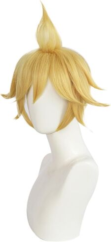 شعر مستعار JoneTing Kagamine Len [+ قبعة شعر مستعار] للرجال شعر مستعار قصير أشقر أصفر مموج ذيل حصان مع شعر مستعار أشقر أصفر شعر مستعار للرجال شعر مستعار أشقر قصير أصفر لحفلات الهالوين التنكرية in Kuwait