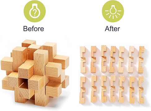 6pcs Wooden Brain Teaser Puzzles, Interlocking Games for IQ Test, Intellectual 3D Assembling Educational Toy Set for Teens and Adults (6 Puzzle Set#E05) in Kuwait