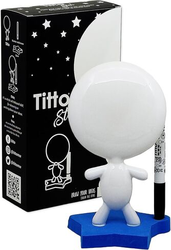 Cristmas Office Gifts Desk - Dry Erase Board - Ceramic Whiteboard Doll - TITTO Star, Draw Your Ideas - Home & Decor Design - for Any Desk, Student or Office (Black) in Saudi Arabia