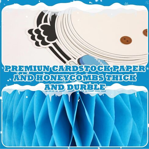 53PCS 3D Winter Honeycomb Bulletin Board Snowflake Penguin Bulletin Board Set Christmas Party Supply Snowman Bulletin Board Let it Snow Paper Cutouts with School Classroom Wall Decor in Saudi Arabia
