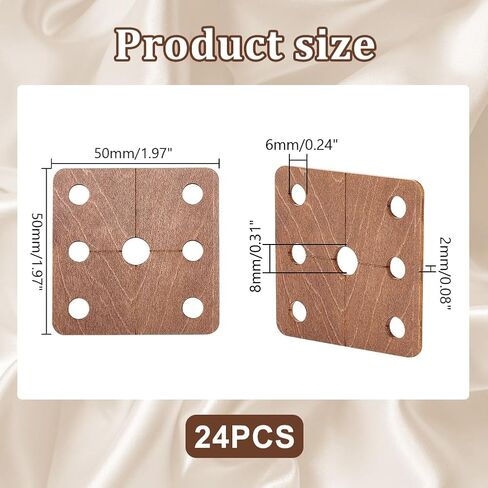 AHANDMAKER 24Pcs Square Weaving Cards, 2x2 Inch Wood Loom Cards Handmade Weaving Tool Tablet Weaving Loom Weaving Supplies Wood Tablet Weaving Cards Wood Tool for Knitting Loom Accessories, Camel in Saudi Arabia