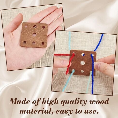 AHANDMAKER 24Pcs Square Weaving Cards, 2x2 Inch Wood Loom Cards Handmade Weaving Tool Tablet Weaving Loom Weaving Supplies Wood Tablet Weaving Cards Wood Tool for Knitting Loom Accessories, Camel in Saudi Arabia
