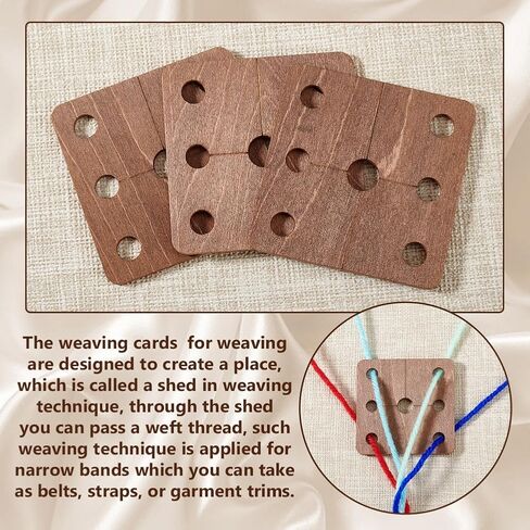 AHANDMAKER 24Pcs Square Weaving Cards, 2x2 Inch Wood Loom Cards Handmade Weaving Tool Tablet Weaving Loom Weaving Supplies Wood Tablet Weaving Cards Wood Tool for Knitting Loom Accessories, Camel in Saudi Arabia