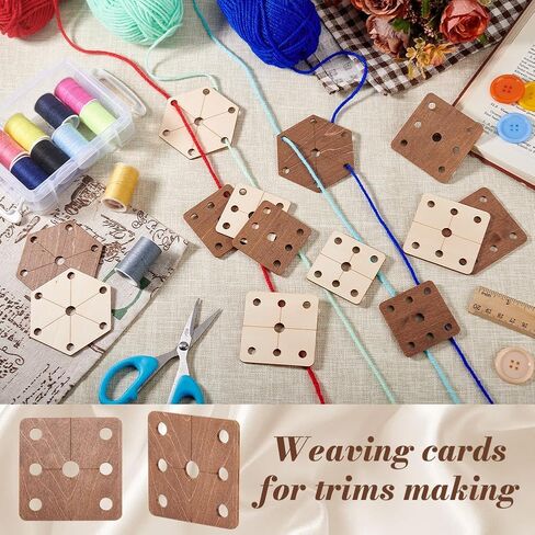AHANDMAKER 24Pcs Square Weaving Cards, 2x2 Inch Wood Loom Cards Handmade Weaving Tool Tablet Weaving Loom Weaving Supplies Wood Tablet Weaving Cards Wood Tool for Knitting Loom Accessories, Camel in Saudi Arabia