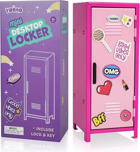 خزائن حديدية صغيرة، خزانة نقاش للفتيات مع قفل، خزانة صندوق آمن وظيفية مع مغناطيس، خزانة تخزين مصغرة للمكتب وغرفة النوم والمنزل والمكتب والمدرسة، خزانة معدنية صغيرة للأطفال، أصفر وأخضر in Kuwait