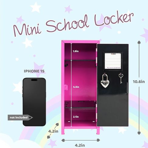 خزائن حديدية صغيرة، خزانة نقاش للفتيات مع قفل، خزانة صندوق آمن وظيفية مع مغناطيس، خزانة تخزين مصغرة للمكتب وغرفة النوم والمنزل والمكتب والمدرسة، خزانة معدنية صغيرة للأطفال، أصفر وأخضر in Kuwait