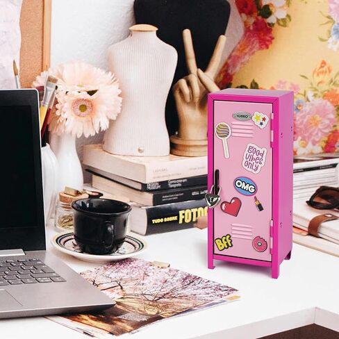 خزائن حديدية صغيرة، خزانة نقاش للفتيات مع قفل، خزانة صندوق آمن وظيفية مع مغناطيس، خزانة تخزين مصغرة للمكتب وغرفة النوم والمنزل والمكتب والمدرسة، خزانة معدنية صغيرة للأطفال، أصفر وأخضر in Kuwait