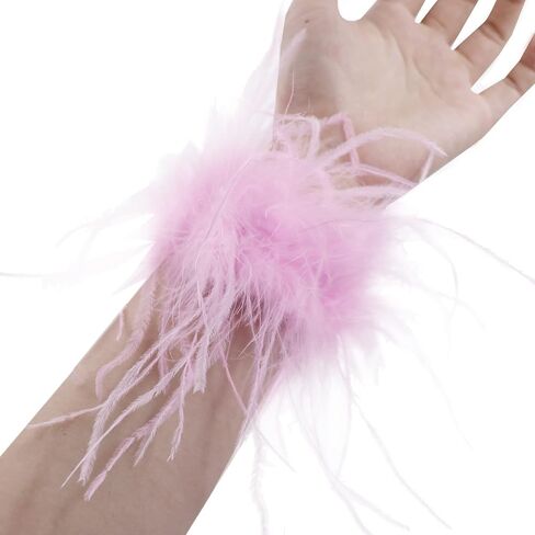 Women's Feather Cuff Wrist Sleeves Bracelets Watch Patting Circle Slap Ring Bangle for Wrist Hair Accessory Party Costume in Kuwait