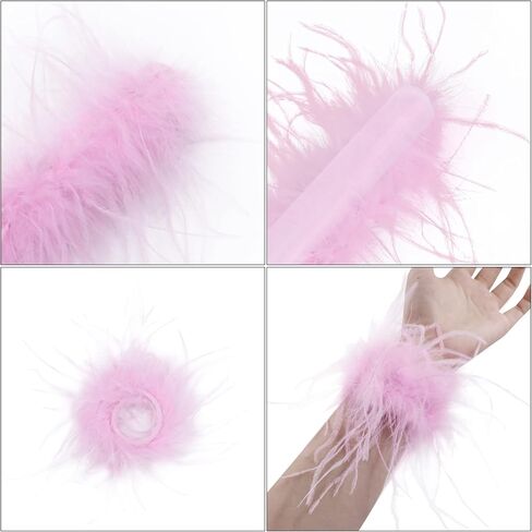Women's Feather Cuff Wrist Sleeves Bracelets Watch Patting Circle Slap Ring Bangle for Wrist Hair Accessory Party Costume in Kuwait