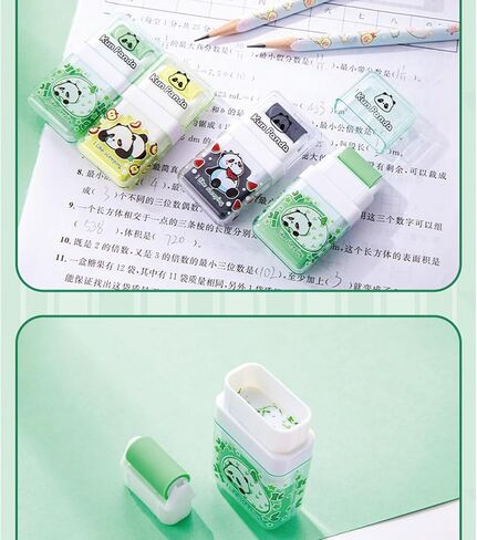 3 Pcs Cute Panda Eraser Mechanical Eraser Cartoon Eraser for School Kids Boy Girl Women Eraser Kawaii Erasers School Office Supplies (3Pcs Panda) in Saudi Arabia