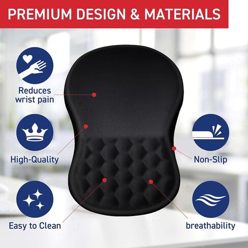 Doctor Developed Mouse Pad with Wrist Rest Ergonomically Designed Japanese Manufacturers Mouse pad for Carpal tunne 11.8x7.9 inch in Saudi Arabia