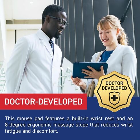 Doctor Developed Mouse Pad with Wrist Rest Ergonomically Designed Japanese Manufacturers Mouse pad for Carpal tunne 11.8x7.9 inch in Saudi Arabia