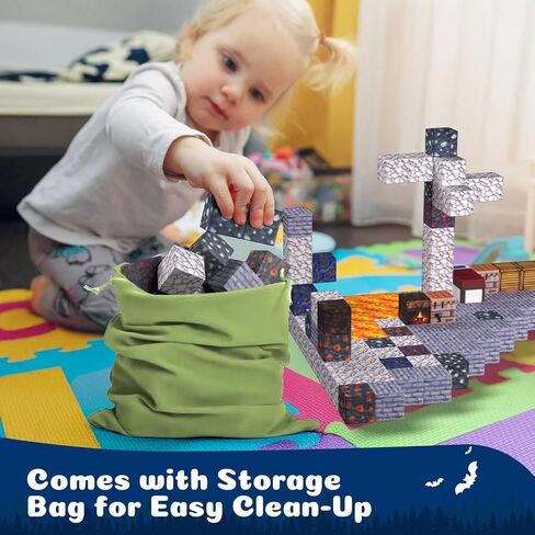 Magnetic Blocks - 128PCS Cavern Exploration - 1" Creative Magnacraft Magnetic Building Cubes Gift Set for Kids Ages 4-8 in Saudi Arabia